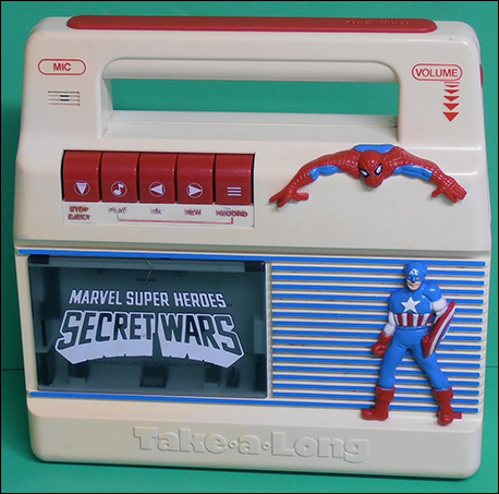 MARVEL SUPER HEROES SECRET WARS TAKE A LONG CASSETTE TAPE PLAYER / RECORDER. EXCELLENT, WORKING CONDITION. I PLAYED A QUEEN CASSETTE and it SOUNDED GOOD